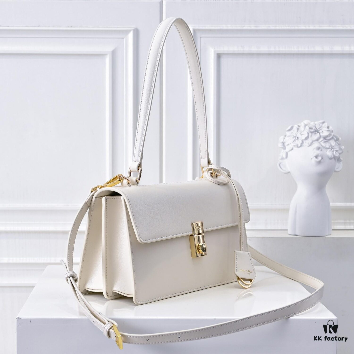2025 PRADA Pre-Spring New Arrival Soft Sound Handbag in Imported Plain Calfskin