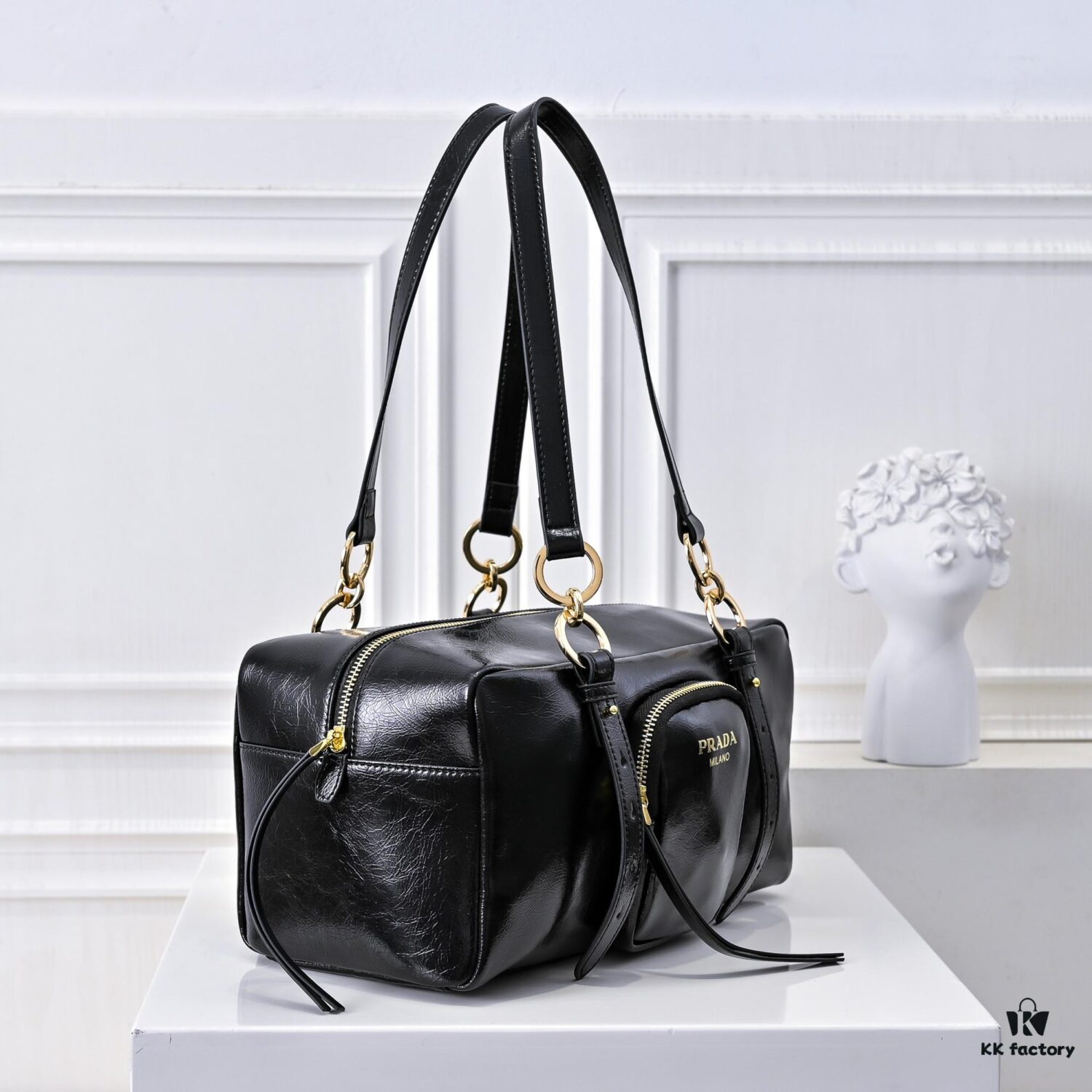 PRADA 2025 Spring New Arrival Oil-Waxed Leather Tote Bag