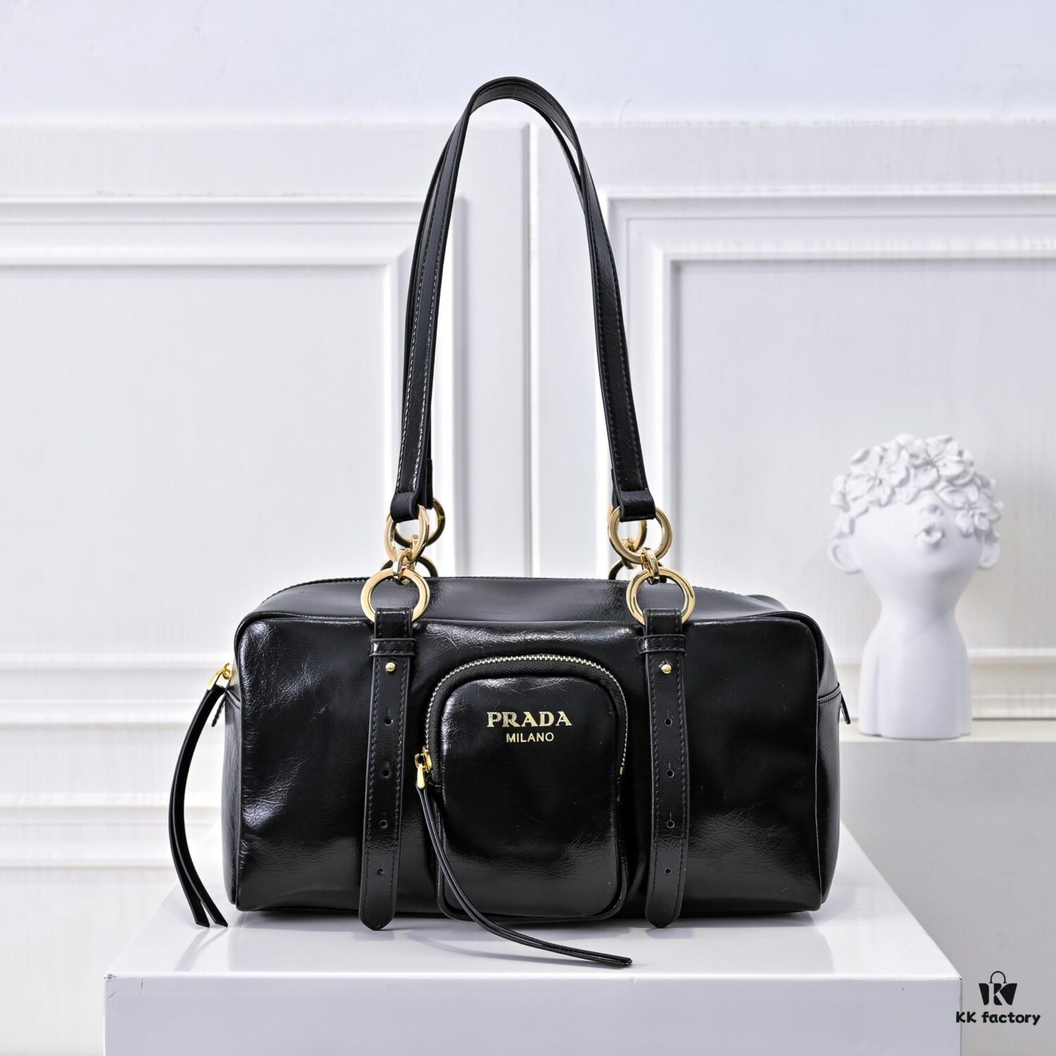 PRADA 2025 Spring New Arrival Oil-Waxed Leather Tote Bag