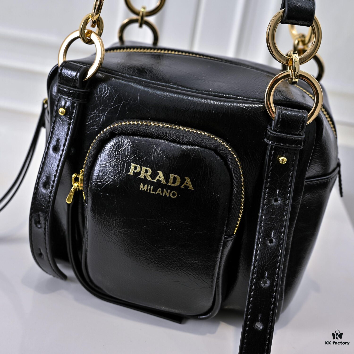 PRADA 2025 Spring New Arrival Waxed Leather Tote Bag