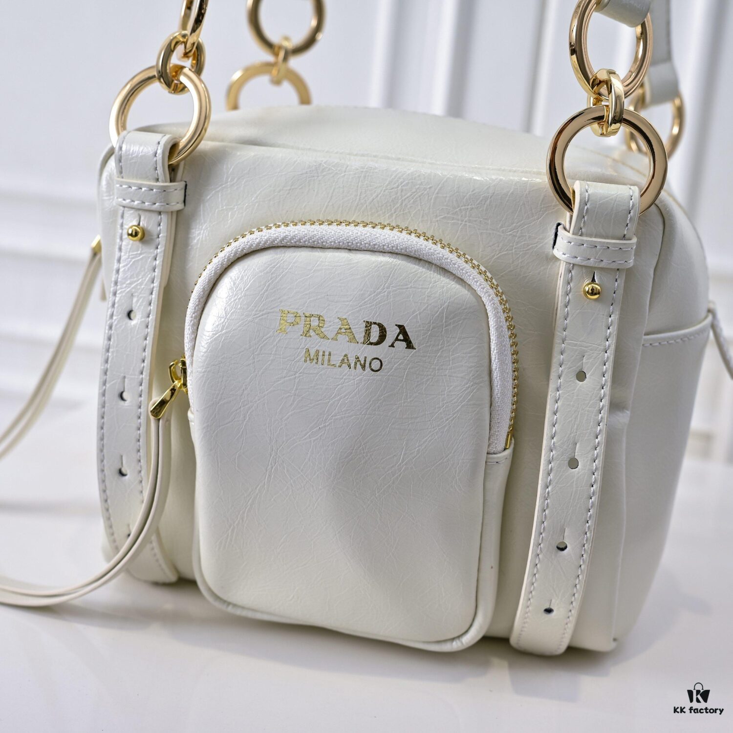 PRADA 2025 Spring New Arrival Waxed Leather Tote Bag