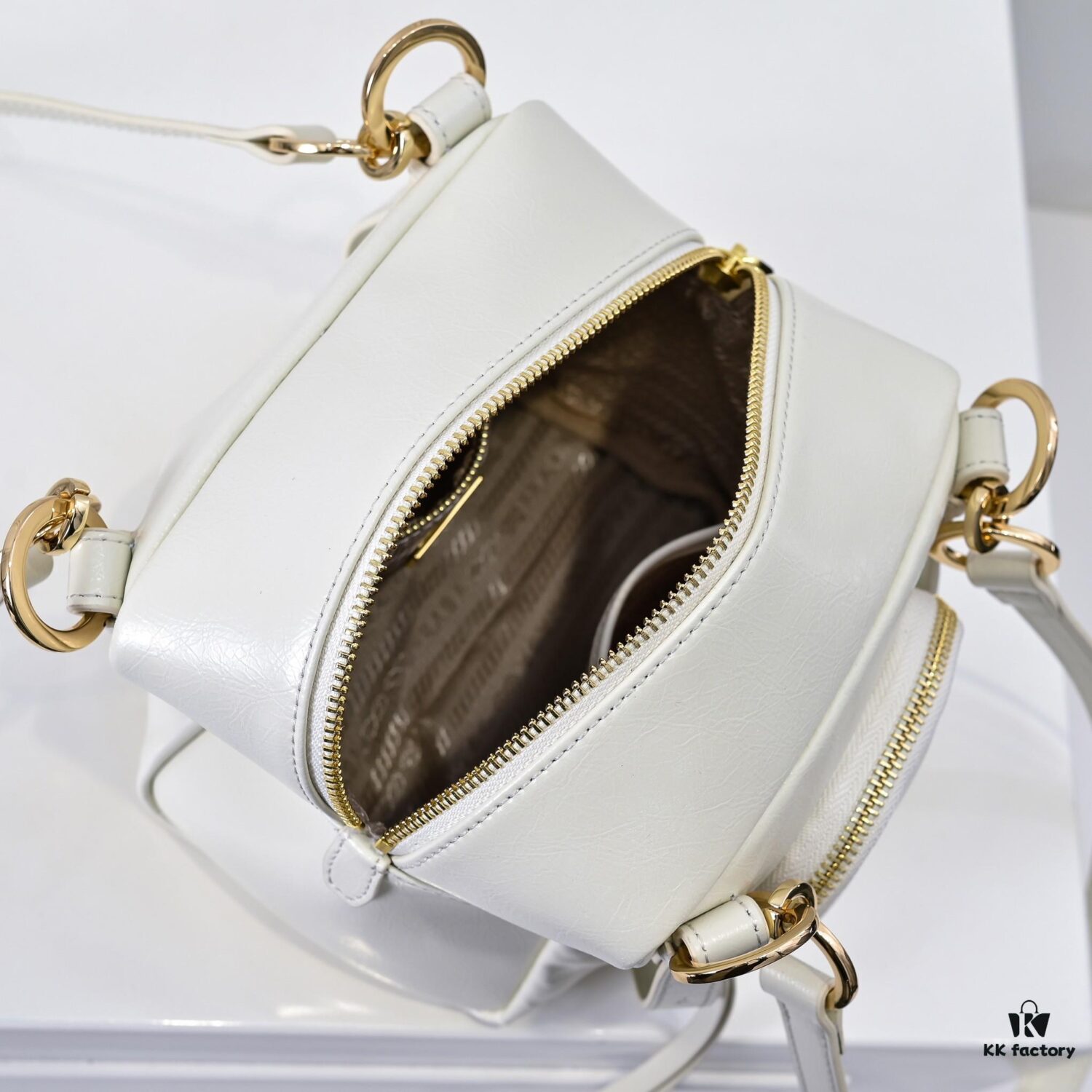 PRADA 2025 Spring New Arrival Waxed Leather Tote Bag
