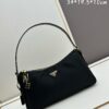 PRADA New Arrival at Official Counter (Full Leather Series) - Top-Grain Crinkled Lacquer Calfskin & Suede Lock Bag