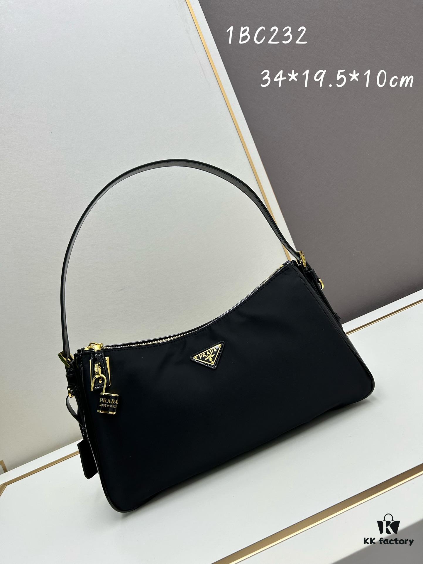 PRADA New Arrival at Official Counter (Full Leather Series) - Top-Grain Crinkled Lacquer Calfskin & Suede Lock Bag