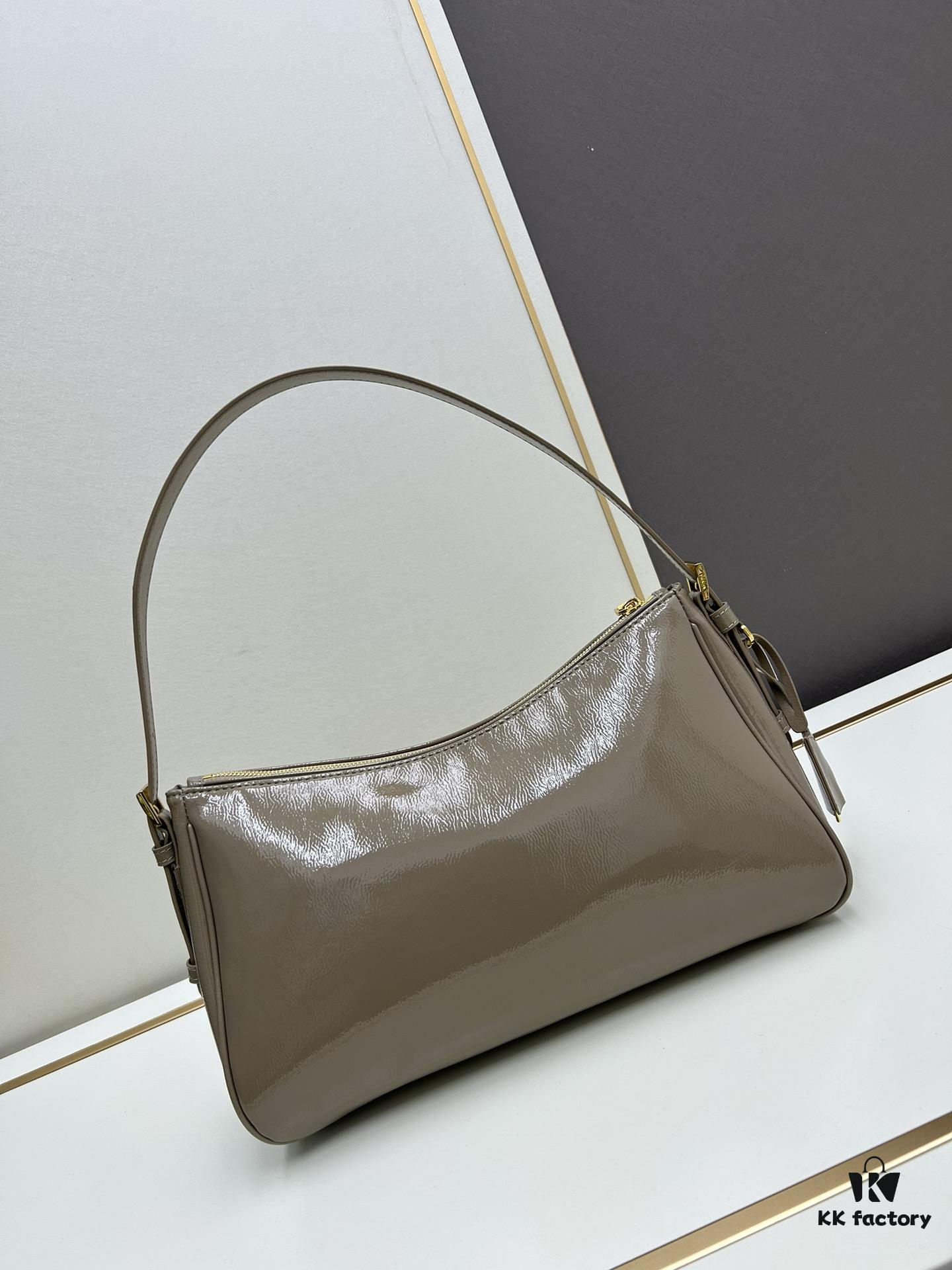 PRADA New Arrival Genuine Leather Shoulder Bag - Full Grain Wrinkled Lacquer Calfskin & Suede Collection