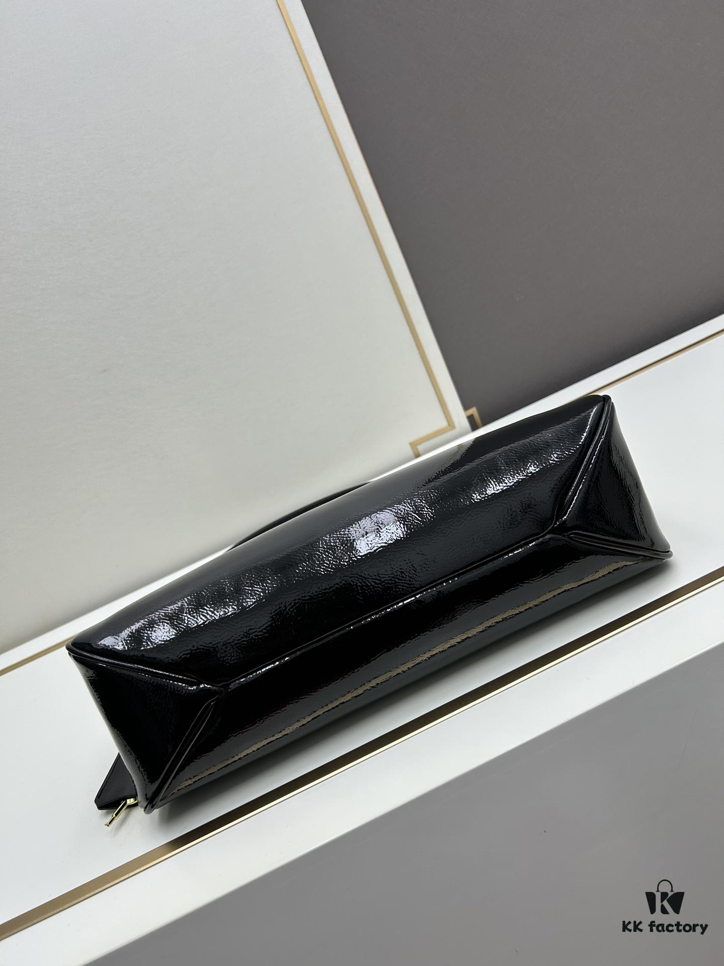 PRADA New Arrival Genuine Leather Shoulder Bag - Full Top-Grain Wrinkled Lacquer Calfskin & Suede Collection