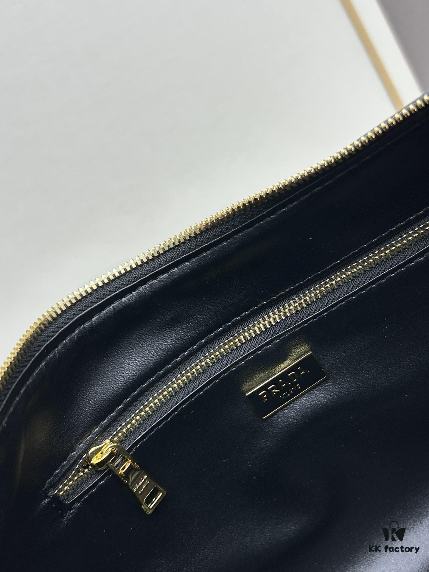 PRADA New Arrival Genuine Leather Shoulder Bag - Full Top-Grain Wrinkled Lacquer Calfskin & Suede Collection