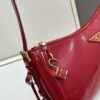 PRADA New Arrival at Official Counter (Full Leather Series) - Original Order Quality with Authentic Hardware, Wrinkled Painted Calfskin and Suede Lock Bag