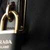 PRADA New Arrival Original Quality Full-Grain Crinkled Calfskin & Suede Lock Bag with Gold-Tone Hardware