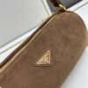 PRADA New Arrival Original Quality Full-Grain Wrinkled Lacquer Calfskin and Suede Lock Bag with Gold-Tone Hardware