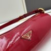 PRADA Genuine Full-Grain Wrinkled Lacquer Calfskin & Suede Shoulder Bag - Original Order Quality with Matching Store Hardware