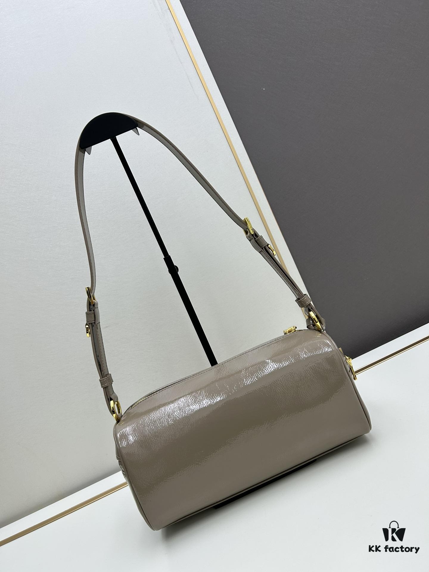 PRADA New Arrival Original Quality Full-Grain Wrinkled Painted Calfskin - Suede Lock Bag