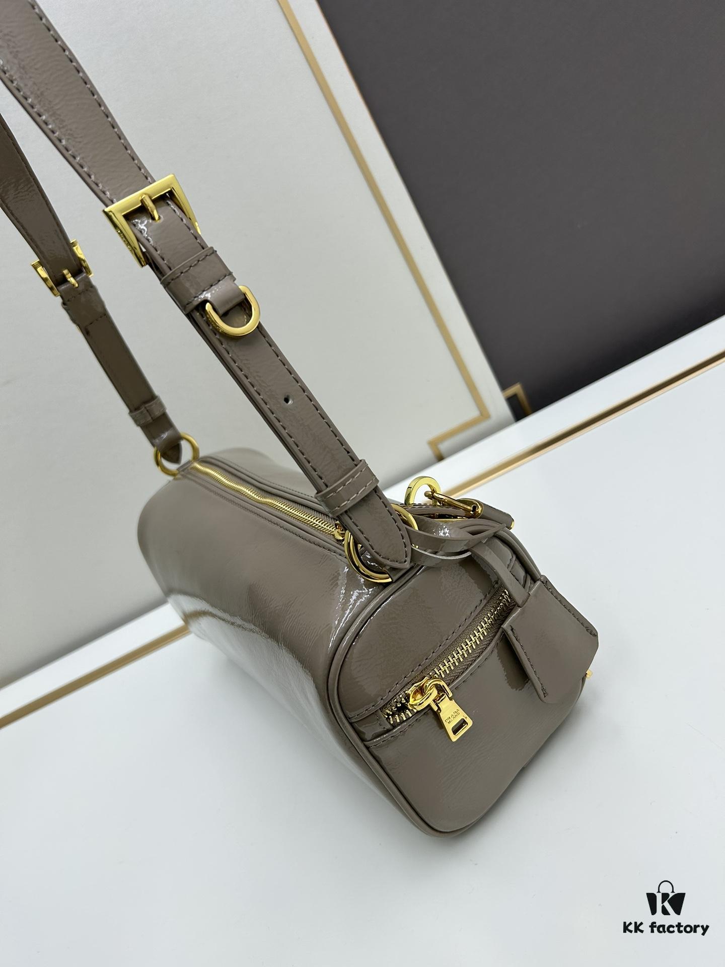 PRADA New Arrival Original Quality Full-Grain Wrinkled Painted Calfskin - Suede Lock Bag