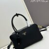 Nylon with Genuine Leather Trim, Full Leather PRADA Counter New Arrival Original Quality Matching Store Hardware Re-Nylon Tote Bag with Lock