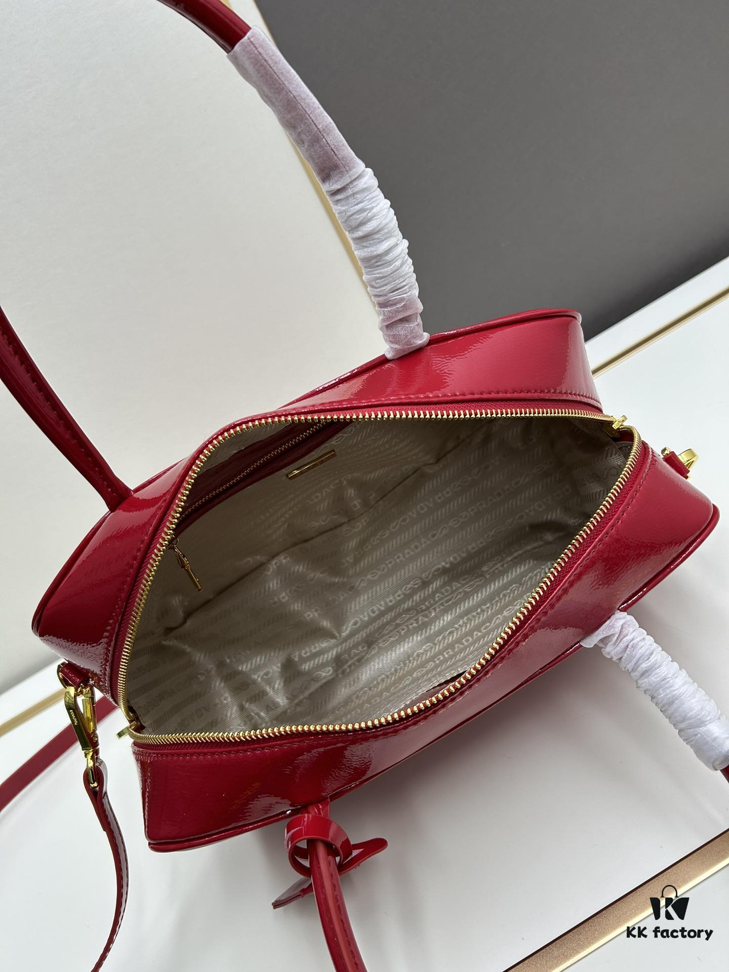 Nylon with Leather Trim, Full Leather 🎉PRADA Counter New Arrival🎉 [Original Order Quality + Matching Cabinet Hardware] Nylon and Top-Grain Calfskin Lock Bag