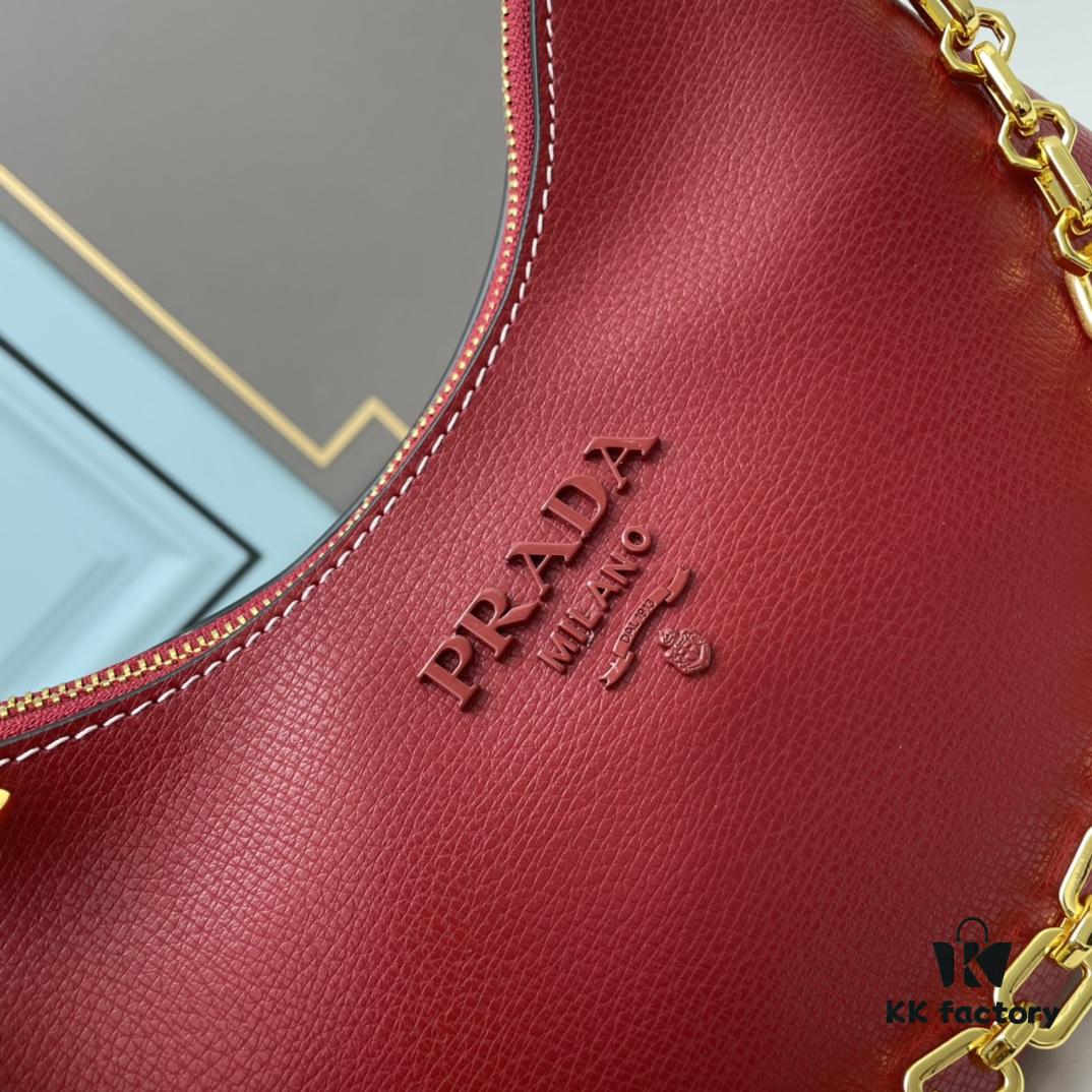 PRADA Bestseller Horn Bag (Leather Shoulder Strap + Chain Crossbody) - Vintage Meets Modern Fashion