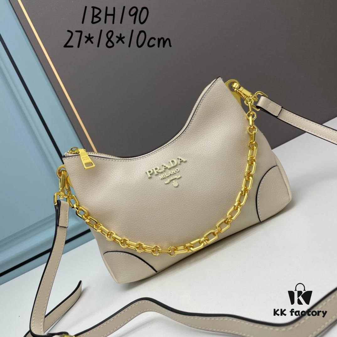 PRADA Must-Have Horn Bag with Detachable Chain Strap – A Perfect Blend of Vintage and Modern Fashion