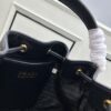 Prada New Arrival, Calfskin Leather with Pebbled Texture, Dual Shoulder Straps – One Leather Strap and One Colorful Woven Strap, Stylish and Versatile for Handheld or Crossbody Wear