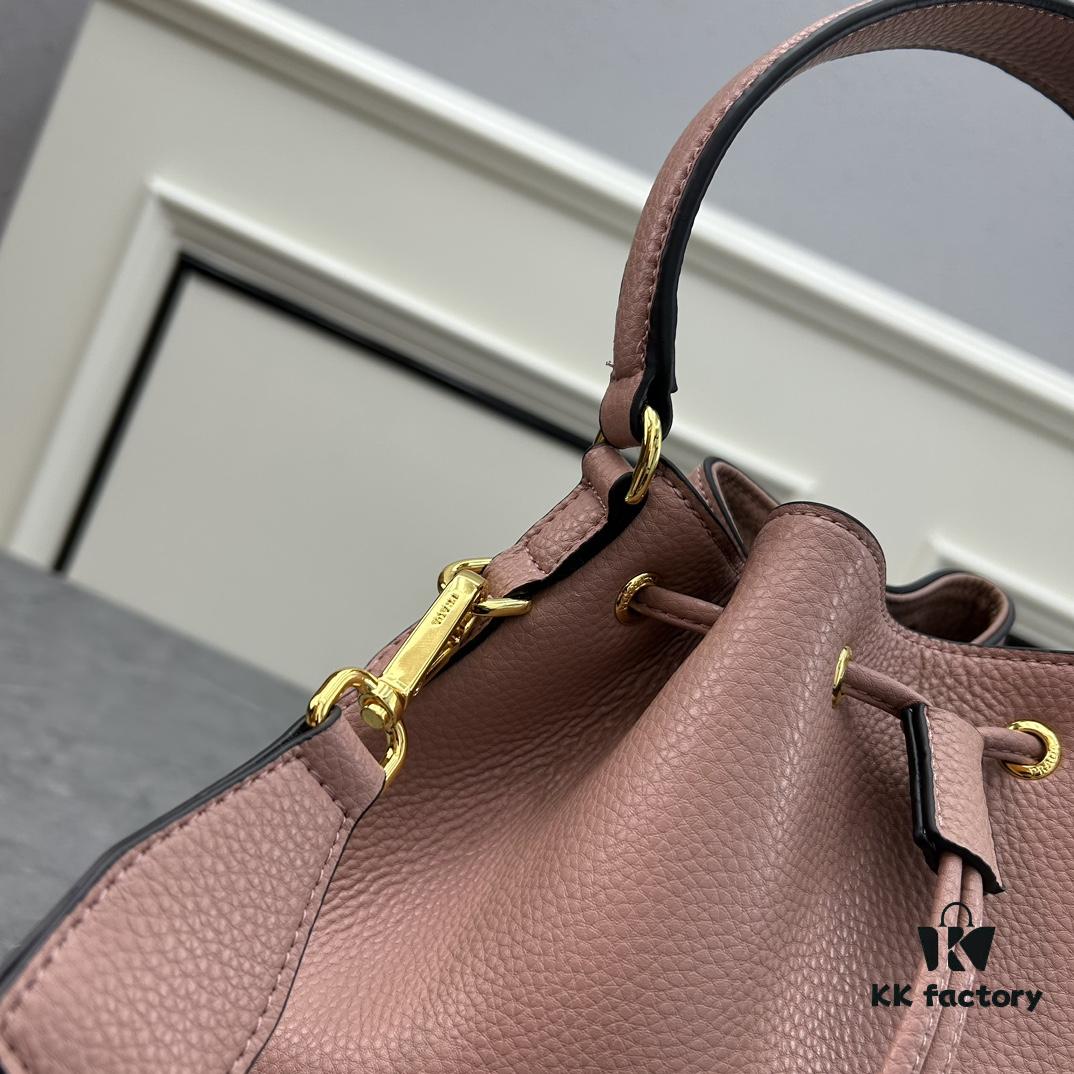 Prada New Arrival, Calfskin Leather with Lychee Texture, Comes with Two Straps - One Leather Strap and One Colorful Woven Strap for Stylish Versatility