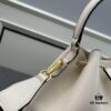 Prada New Arrival, Calfskin with Pebbled Texture, Dual Strap Design with Leather and Colorful Woven Strap, Stylish and Versatile Top Handle or Crossbody Bag