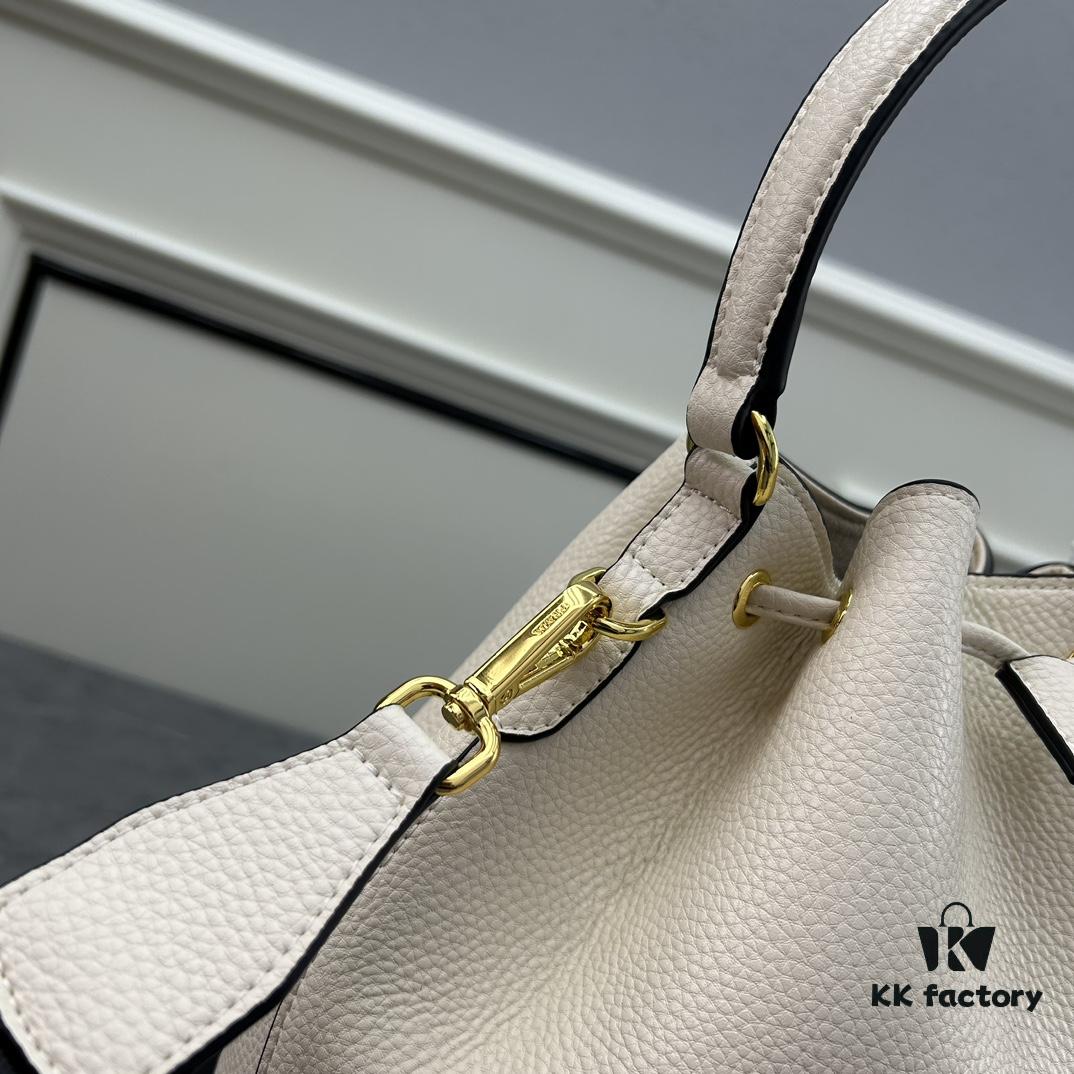 Prada New Arrival, Calfskin with Pebbled Texture, Dual Strap Design with Leather and Colorful Woven Strap, Stylish and Versatile Top Handle or Crossbody Bag