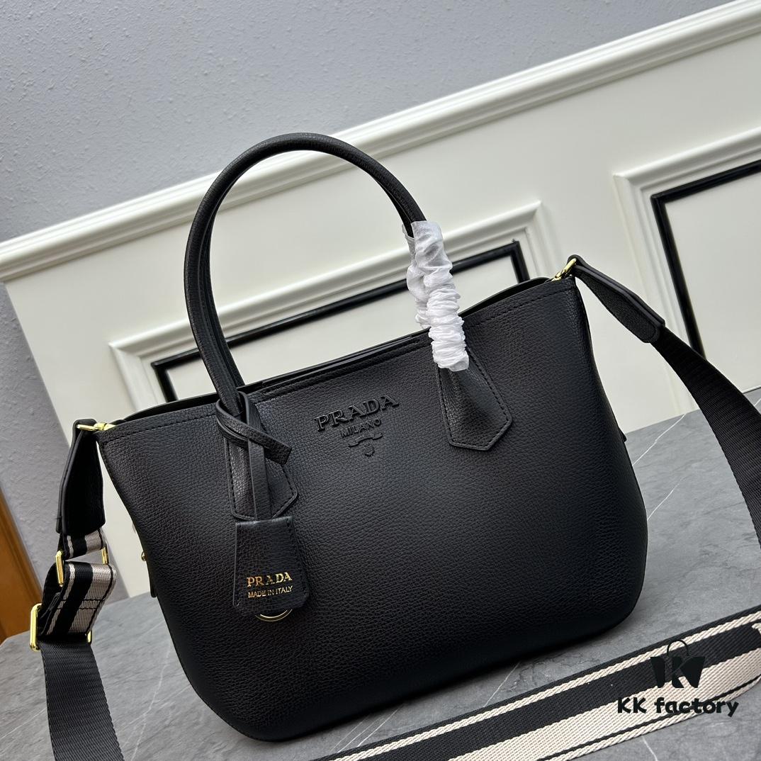 PRADA Mother-Child Bag - Latest Bestseller, Made from Imported Saffiano Leather, Double Leather Top Handles, Detachable and Adjustable Wide Leather Shoulder Strap, Two Exterior Zip Pockets, Classic Galleria Tote Design