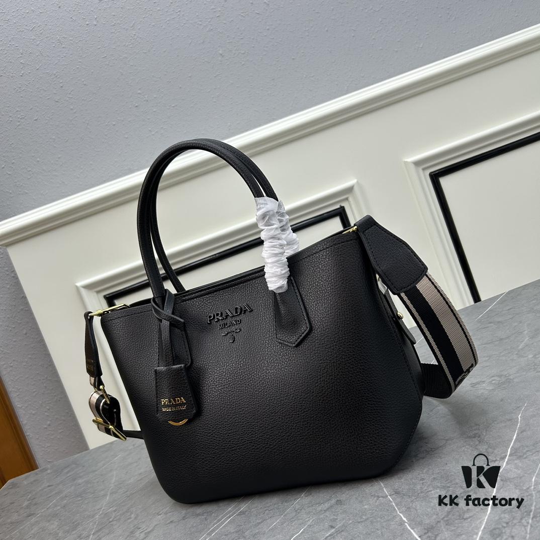 PRADA Mother-Child Bag - Latest Bestseller, Made from Imported Saffiano Leather, Double Leather Top Handles, Detachable and Adjustable Wide Leather Shoulder Strap, Two Exterior Zip Pockets, Classic Galleria Tote Design