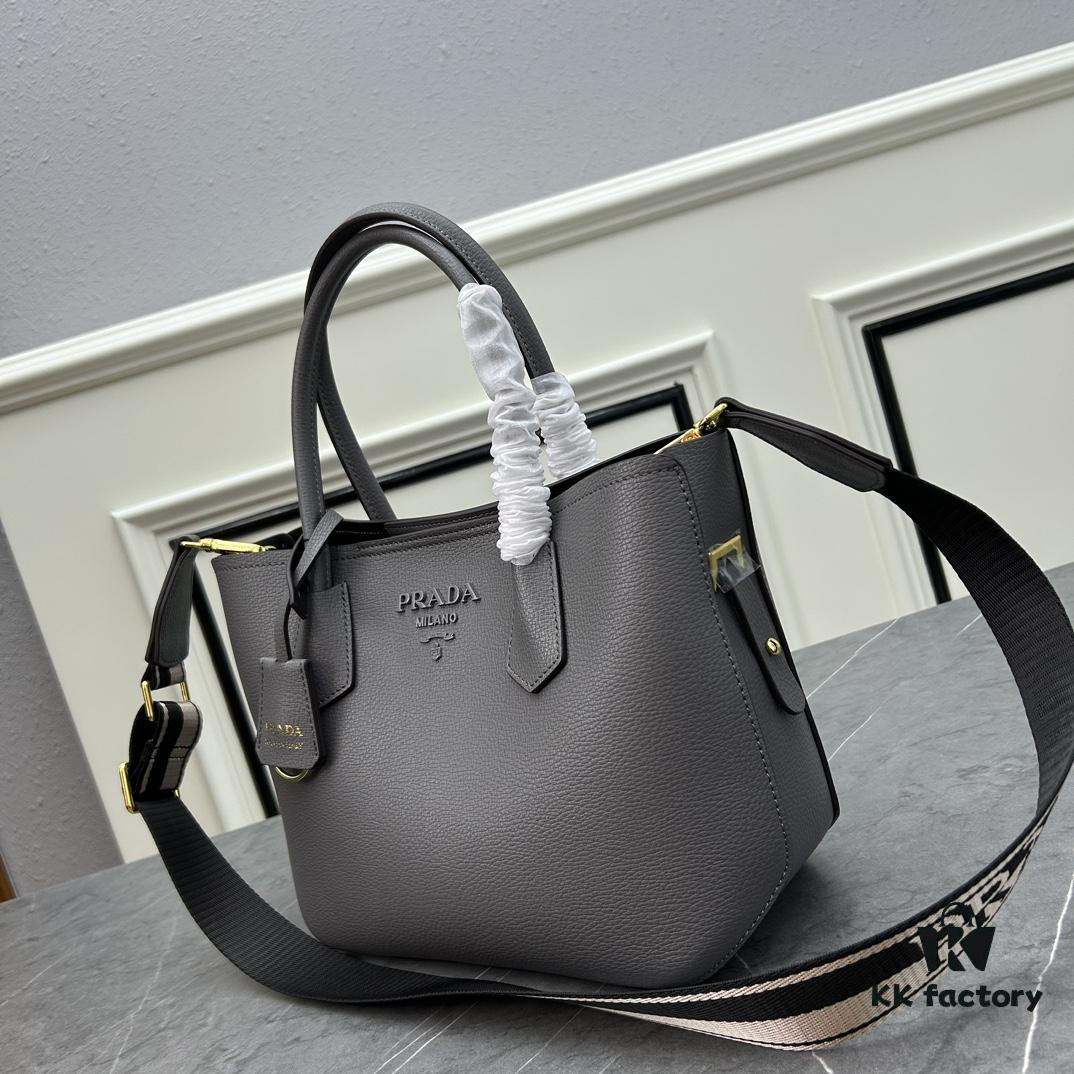 PRADA Mother-Child Bag - Latest Bestseller, Made from Imported Saffiano Leather, Double Leather Top Handles, Detachable and Adjustable Wide Leather Shoulder Strap, Two Exterior Zip Pockets, Classic Galleria Design