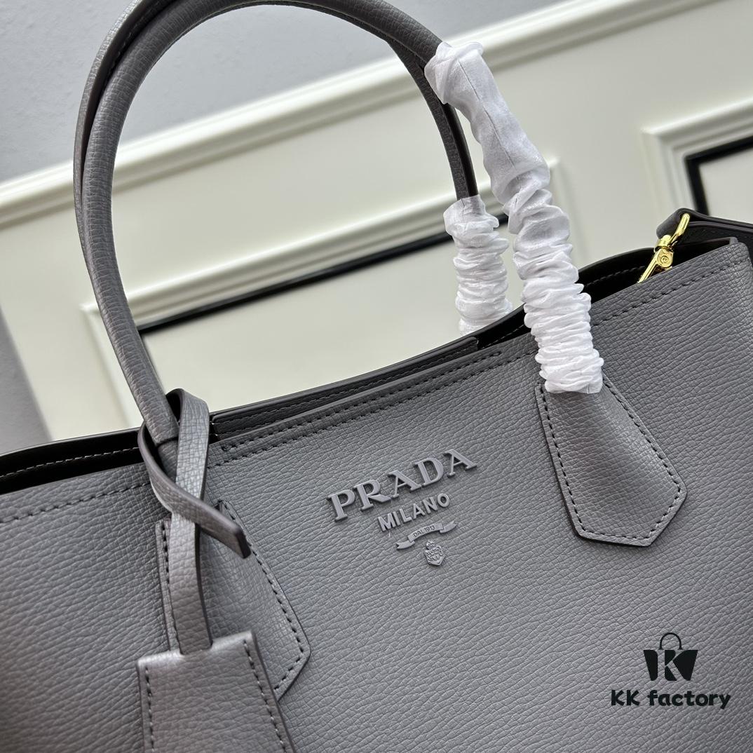 PRADA Mother-Child Bag - Latest Bestseller, Made from Imported Saffiano Leather, Double Leather Top Handles, Detachable and Adjustable Wide Leather Shoulder Strap, Two Exterior Zip Pockets, Classic Galleria Design