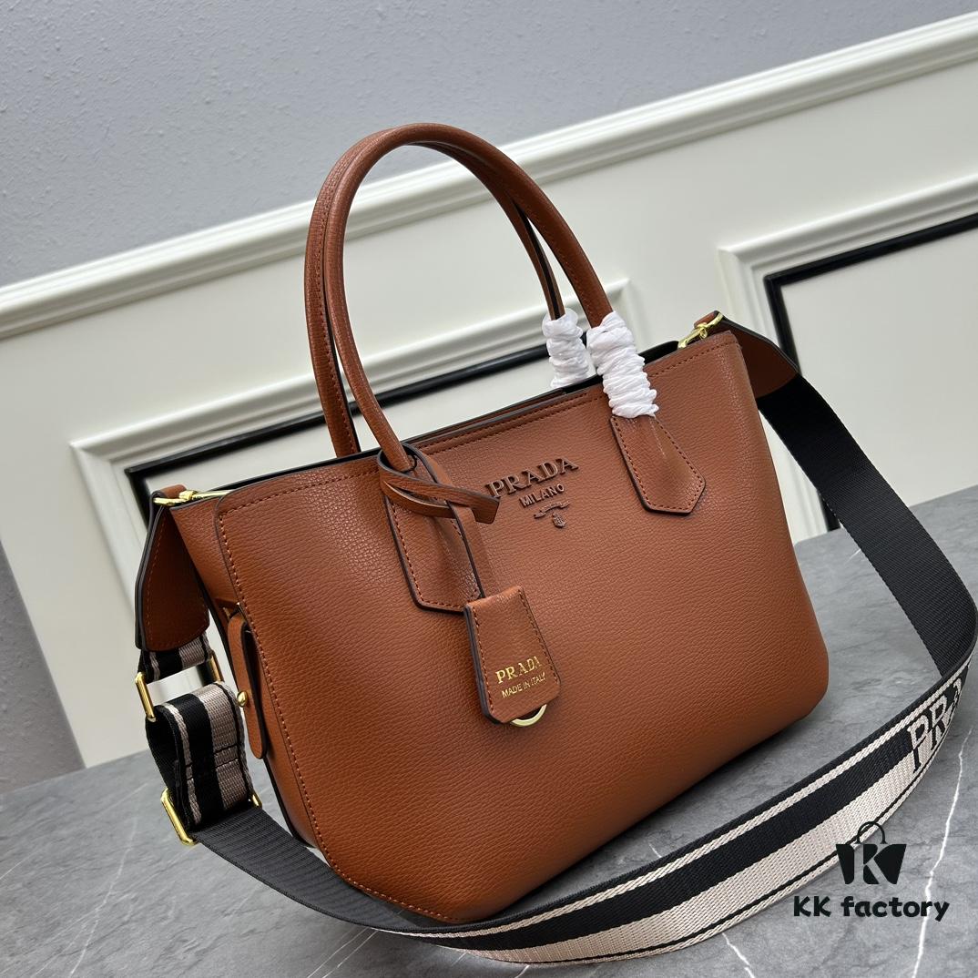 PRADA Mother-Child Bag - Latest Bestseller, Made from Imported Saffiano Leather, Double Leather Top Handles, Detachable and Adjustable Wide Leather Shoulder Strap, Two Exterior Zip Pockets, Classic Galleria Design