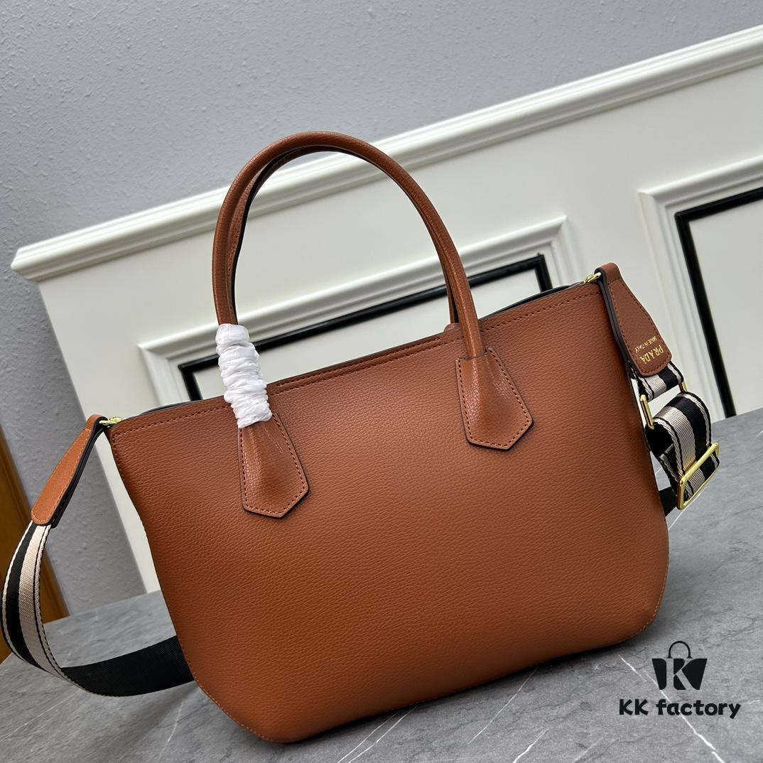 PRADA Mother-Child Bag - Latest Bestseller, Made from Imported Saffiano Leather, Double Leather Top Handles, Detachable and Adjustable Wide Leather Shoulder Strap, Two Exterior Zip Pockets, Classic Galleria Design