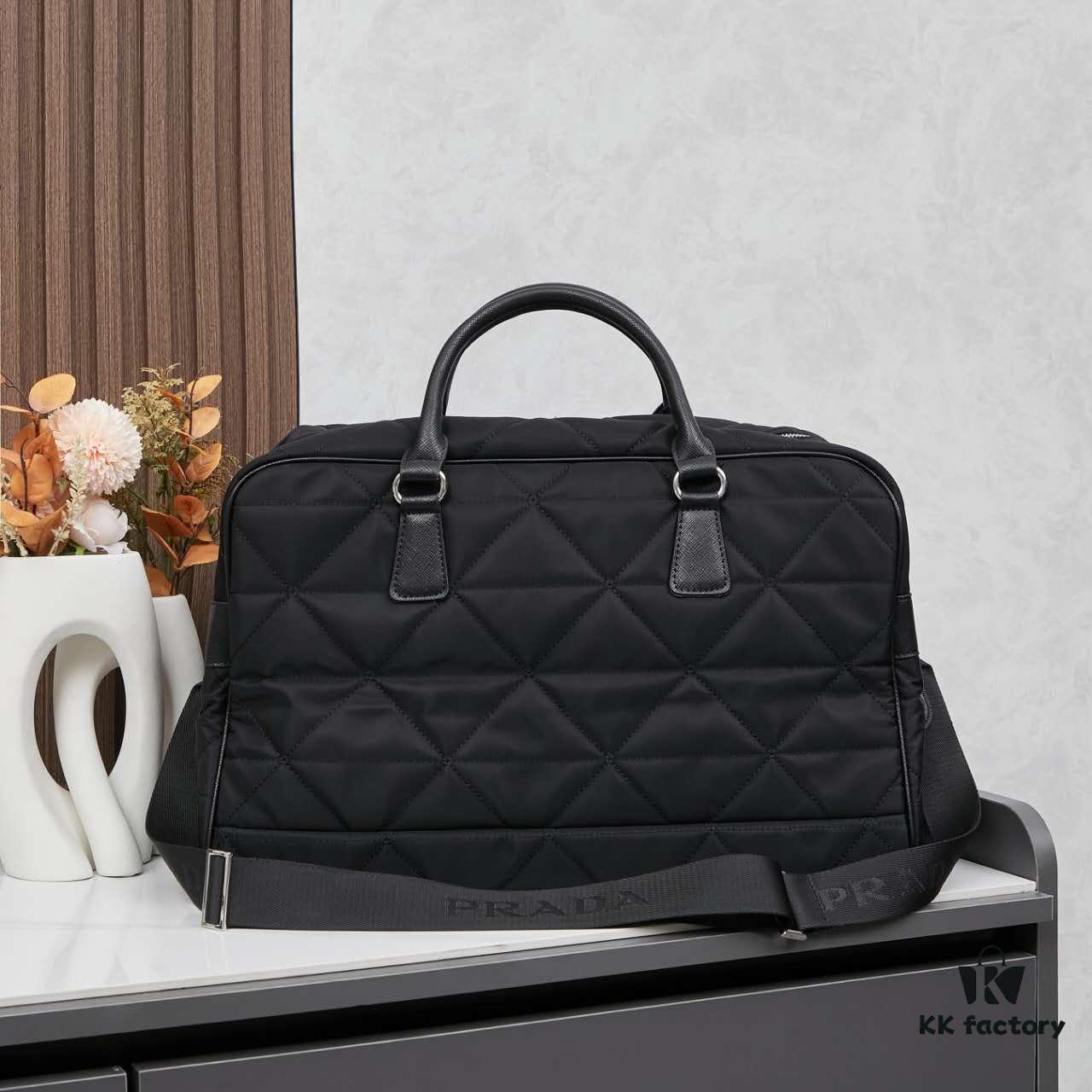 Prada New Re-Nylon Travel Bag for Men and Women – Quilted Recycled Nylon with Iconic Design