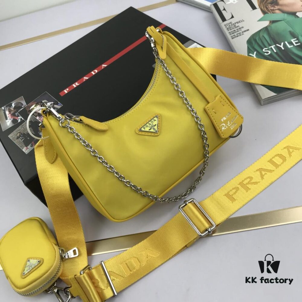 Top Quality Replica Prada New Nylon Hobo Bag | 1BH204 | Chain Handle | Multi-way Wearing | Comes with Original Box