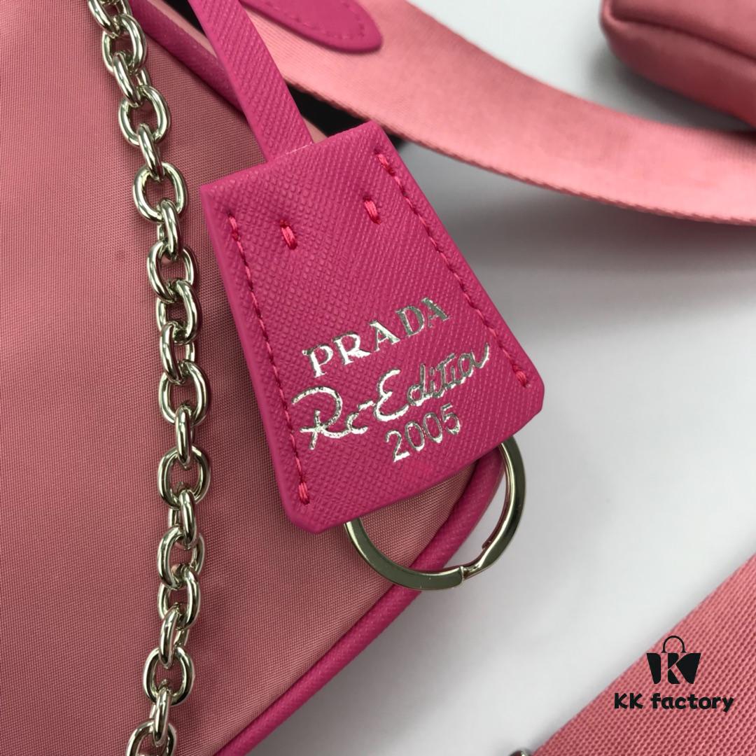 Top Quality Replica Prada New Nylon Hobo Bag with Box 🎉 1BH204 Chain Handle Crossbody / Shoulder / Waist Bag