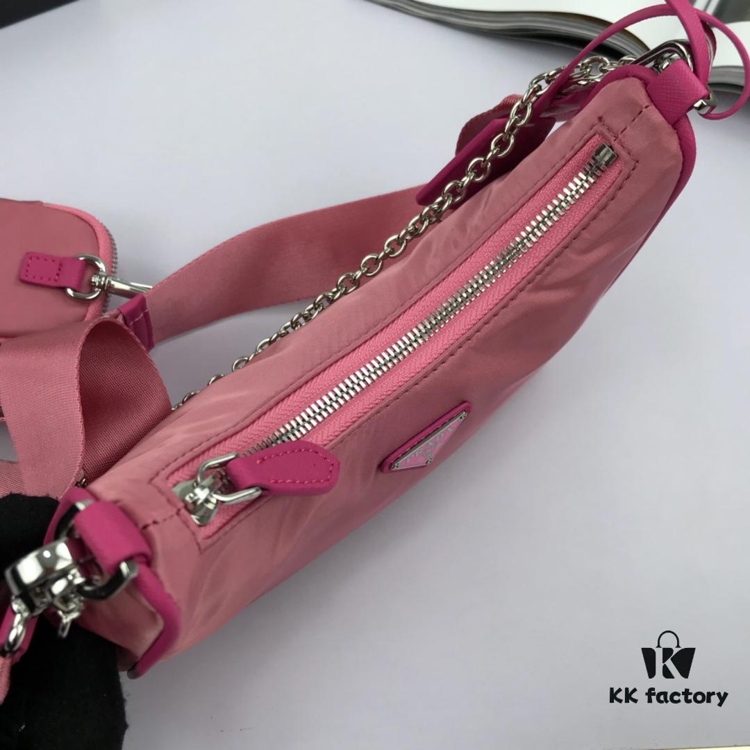 Top Quality Replica Prada New Nylon Hobo Bag with Box 🎉 1BH204 Chain Handle Crossbody / Shoulder / Waist Bag