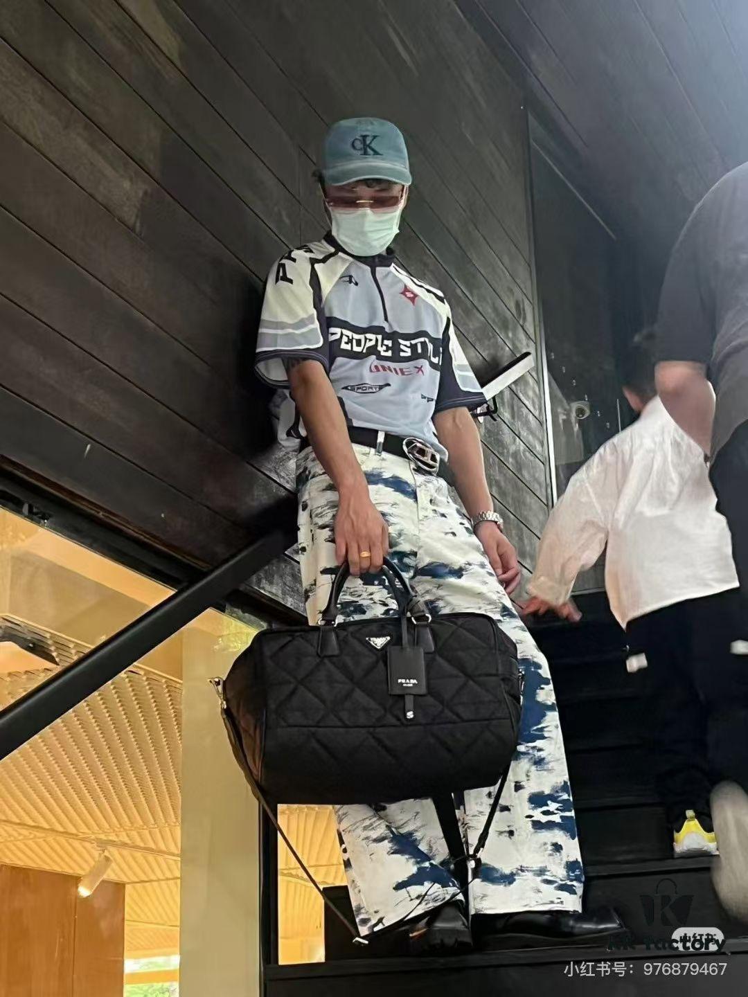 Prada New Arrival Travel Bag – Unisex Re-Nylon Quilted Duffel