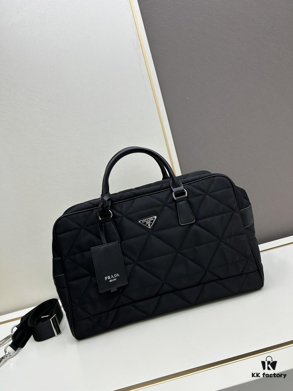 Prada New Re-Nylon Travel Bag for Men and Women – Quilted Regenerated Nylon with Iconic Design