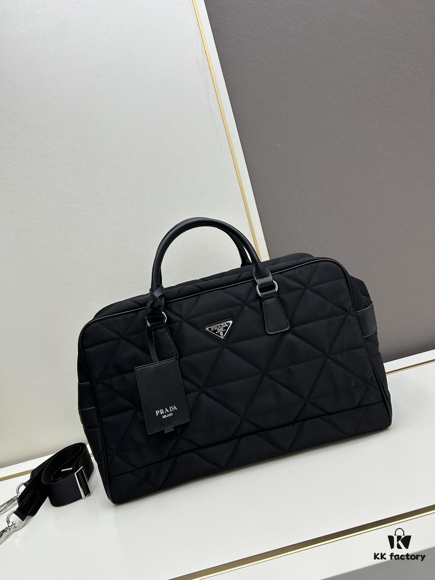 Prada New Re-Nylon Travel Bag for Men and Women – Quilted Regenerated Nylon with Iconic Design