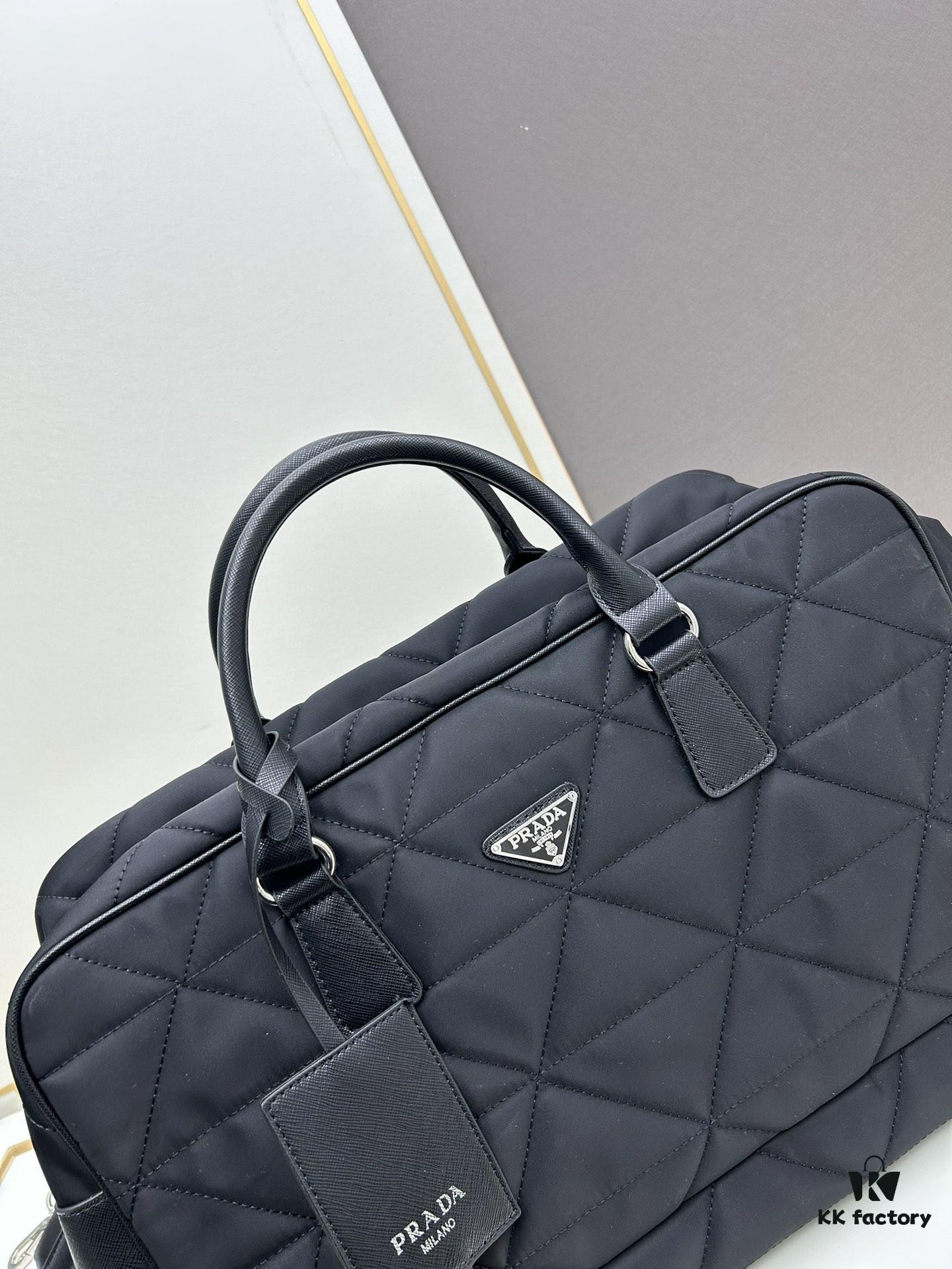 Prada New Re-Nylon Travel Bag for Men and Women – Quilted Regenerated Nylon with Iconic Design