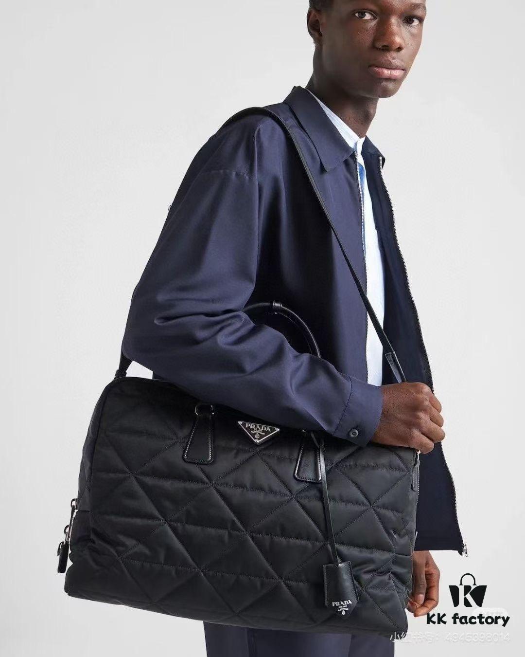 Prada New Arrival Travel Bag – Unisex Re-Nylon Quilted Duffel