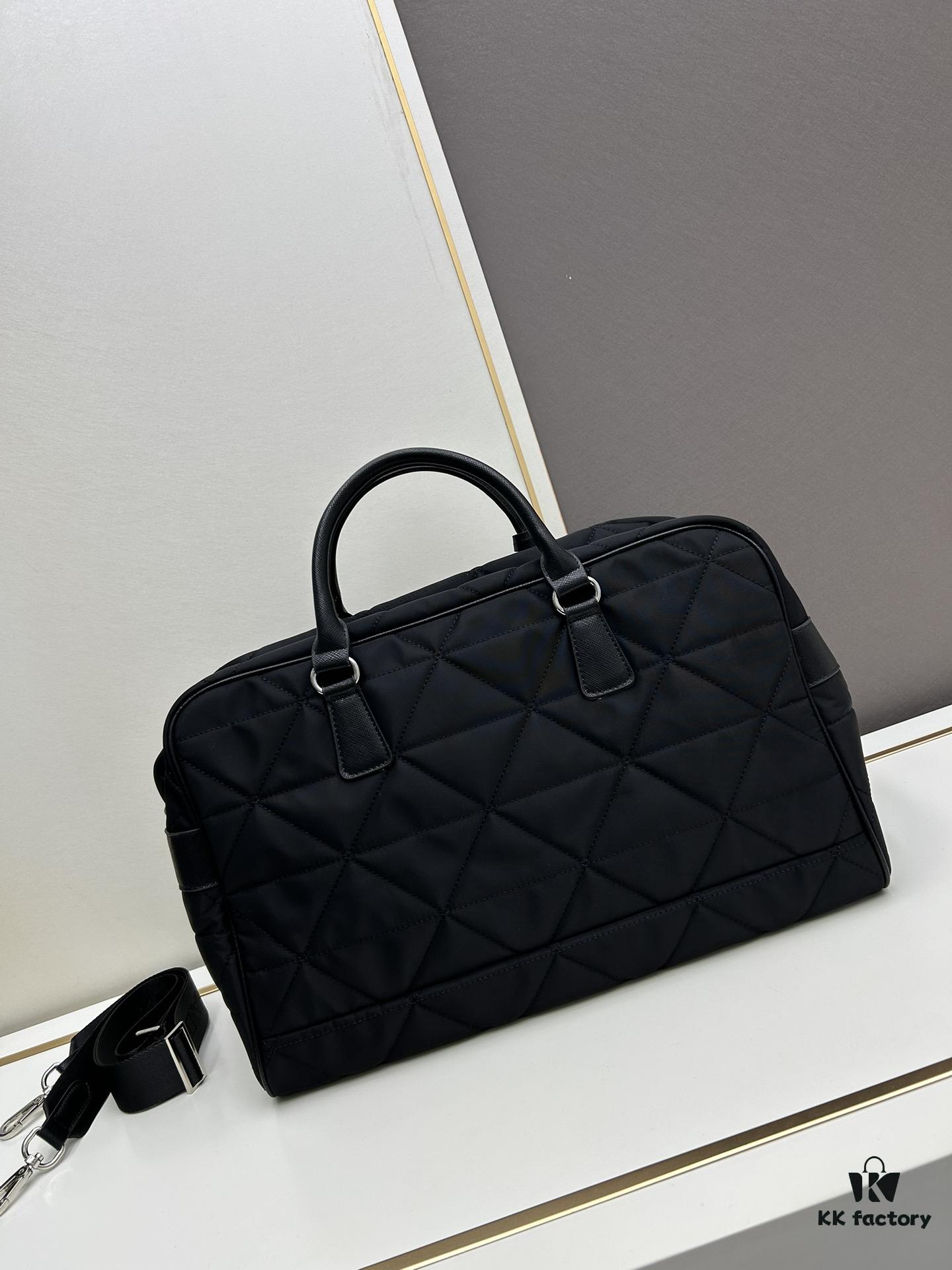 Prada New Re-Nylon Travel Bag for Men and Women – Quilted Regenerated Nylon with Iconic Design