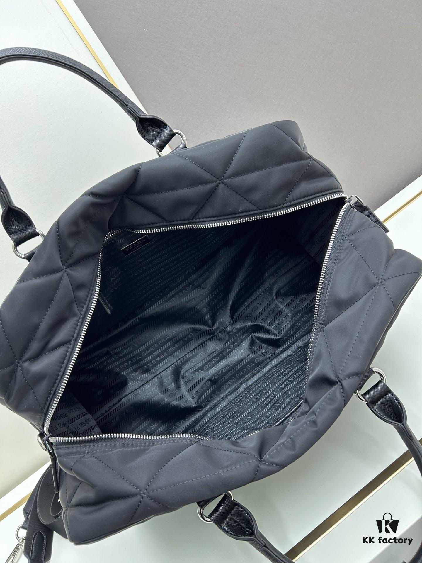 Prada New Re-Nylon Travel Bag for Men and Women – Quilted Regenerated Nylon with Iconic Design