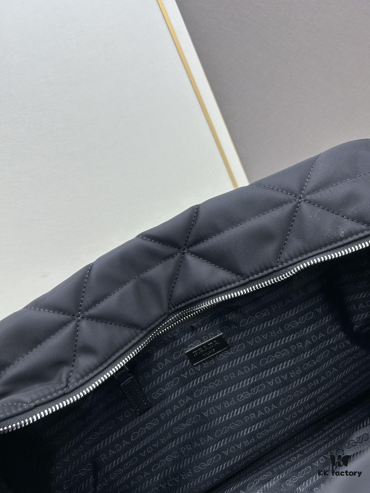 Prada New Re-Nylon Travel Bag for Men and Women – Quilted Regenerated Nylon with Iconic Design