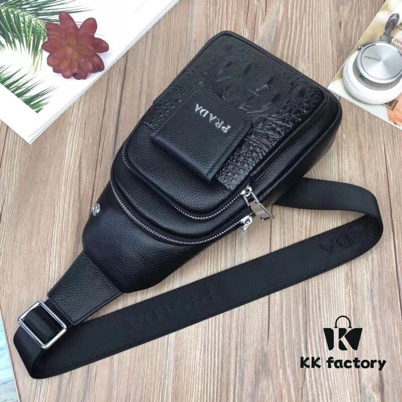 PRADA Latest Men's Chest Bag - Counter Quality, Powerful Style, a Must-Have for the Modern Man