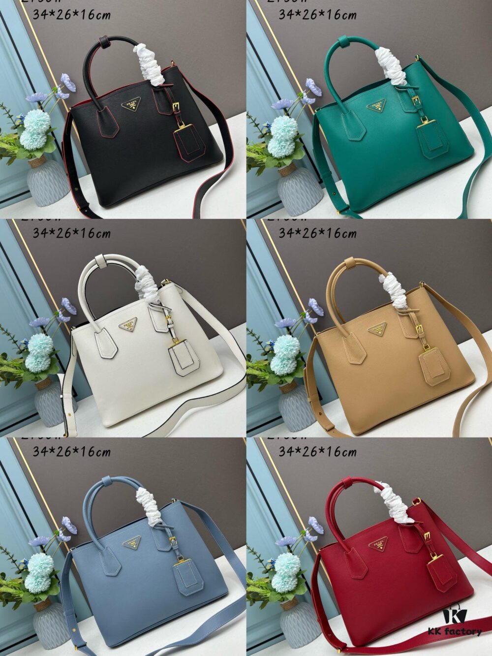 PRADA 2756# Original Full-Grain Crosshatch Calfskin - Exquisite Craftsmanship, Smooth Edges, Soft and Durable