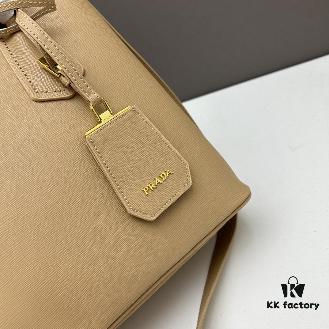 PRADA 2756# Original Full-Grain Crosshatch Calfskin - Exquisite Craftsmanship, Smooth Edges, Soft and Durable