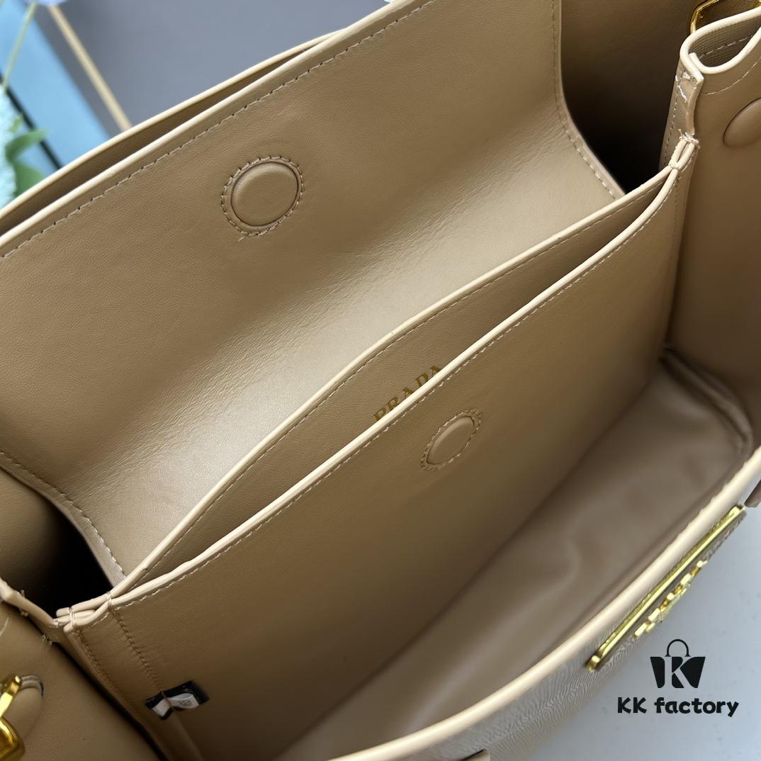 PRADA 2756# Original Full-Grain Crosshatch Calfskin - Exquisite Craftsmanship, Smooth Edges, Soft and Durable