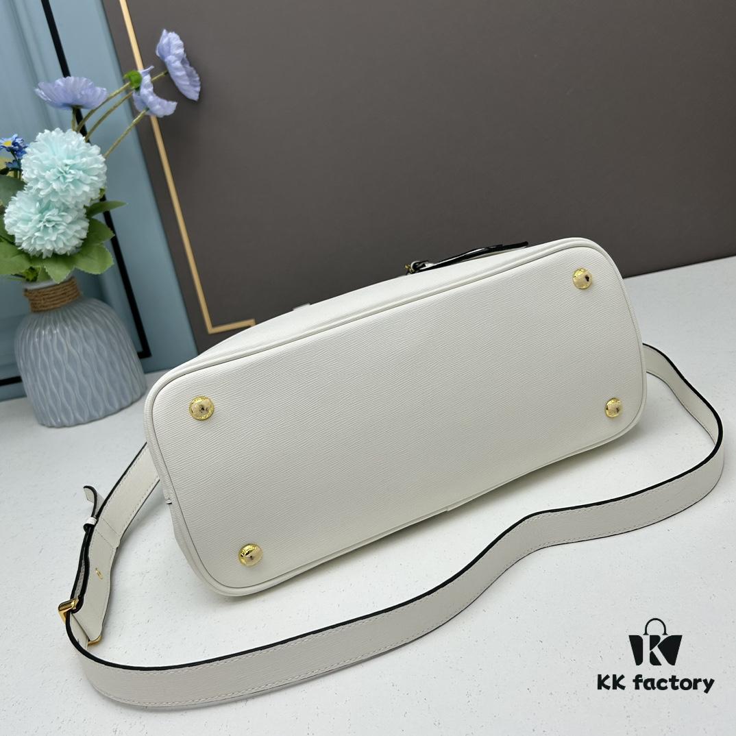 PRADA 2756# Original Top Layer Cross-Grain Calfskin, Exquisite Craftsmanship, Smooth Edging, Soft and High-Quality, Classic Shopping Tote with Long Shoulder Strap 34*26*16cm