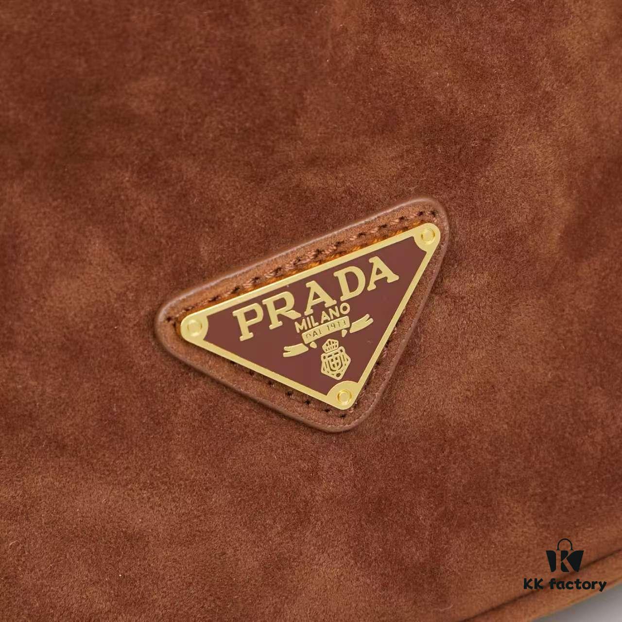 P Brand New Suede Bucket Bag with Box Packaging