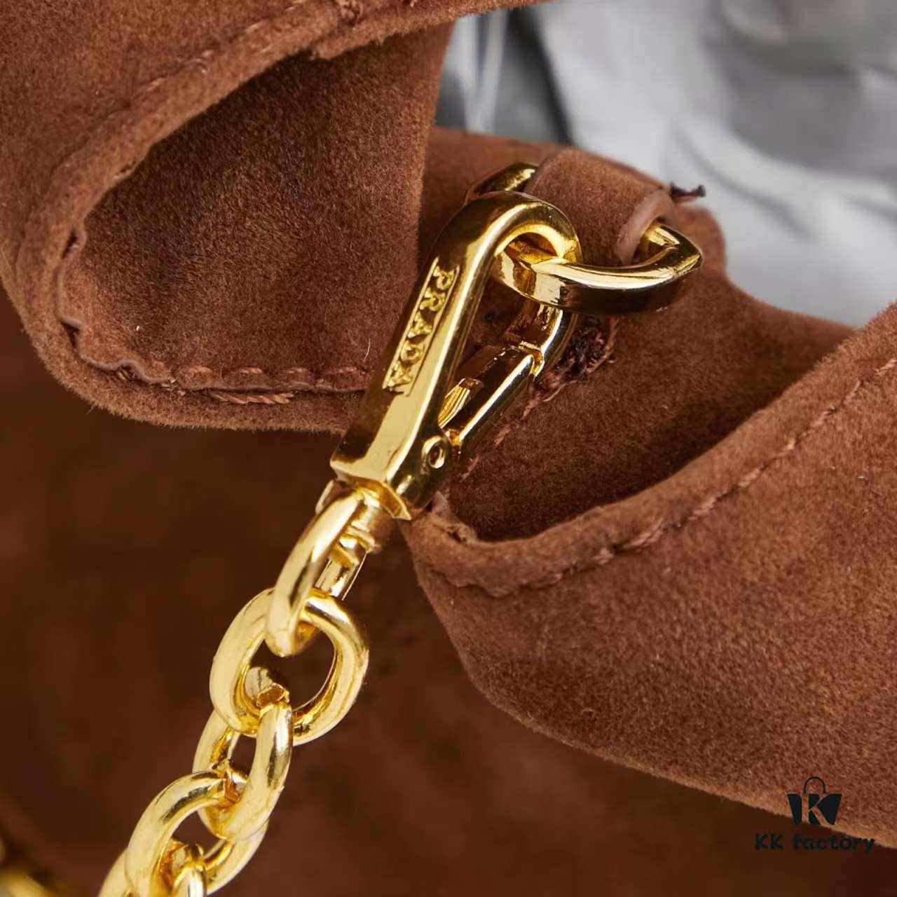 P Brand New Suede Bucket Bag with Box Packaging